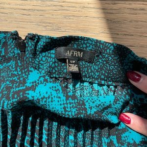 AFRM Pleated Animal Pattern A-Line Skirt